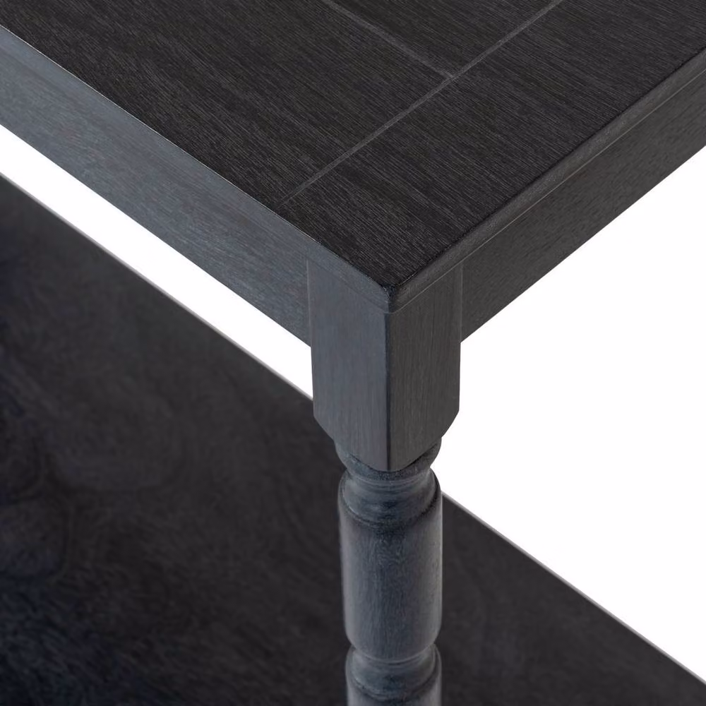Lemon Pavilion Contour Collection Modern Geometric Wood Console Table, Black, W80 x D35 x H80 cm – 3