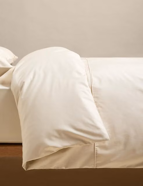 M&S Egyptian Cotton 230 Thread Count Percale Duvet Cover in Beige