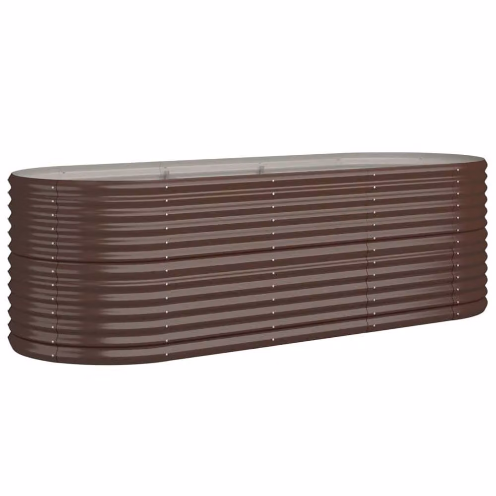 Berkfield Home Garden Powder-coated Steel Raised Bed, Brown, W/D/H: 224 x 80 x 68 cm – 2