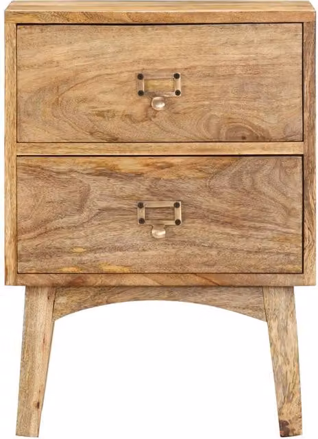 Berkfield Home Bedside Cabinet in Brown Solid Mango Wood W/D/H: 40 x 35 x 55 cm – 1