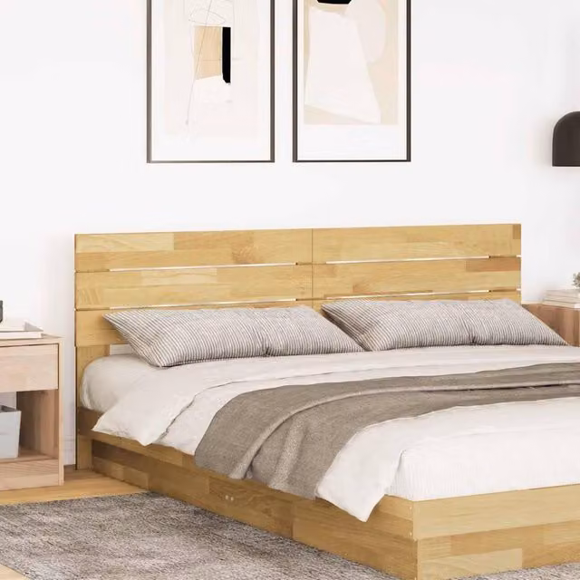 Berkfield Home Solid Oak Headboard in Brown, Width: 180 cm