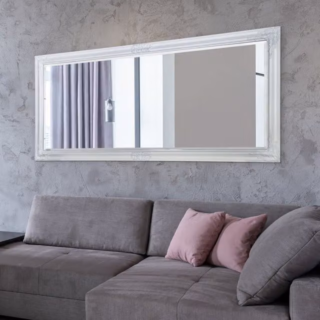 MirrorOutlet White Antique Rectangular Full Length Wall Mounted Mirror, H: 160 cm, W: 73 cm
