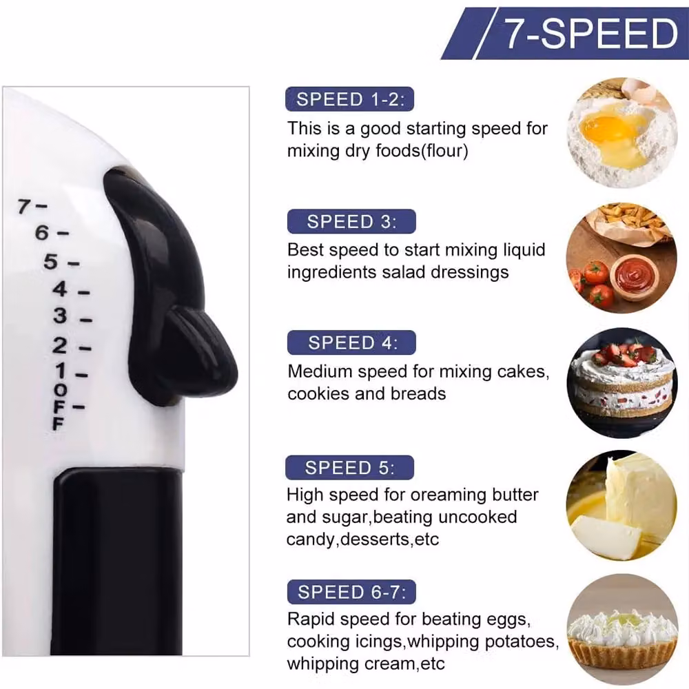 VOGREX 7 Speed Electric Stand Mixer with Multi Bowl and Dough Beater, White – 6