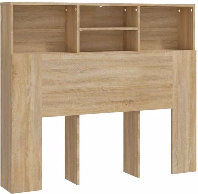 Berkfield Home Modern Headboard Cabinet in Sonoma Oak, W/D/H: 120 x 19 x 103.5 cm – 1