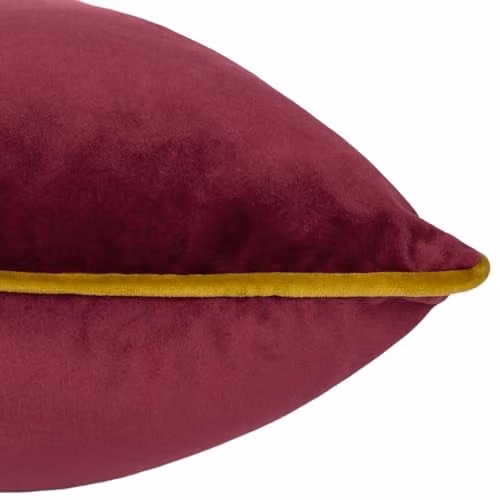 Furn Meridian Velvet Piped Square Cushion in Red and Green, W/D/H: 45 x 45 x 45 cm – 3