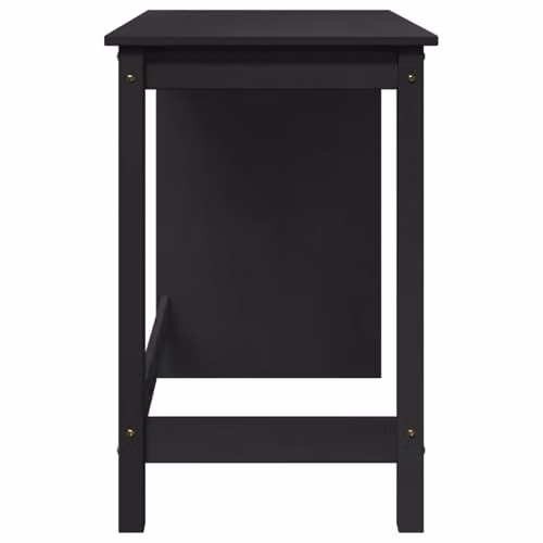 vidaXL Minimalist Rectangular Writing Desk in Black and Beige Solid Pine Wood, W/D/H: 112 x 50 x 75 cm – 5