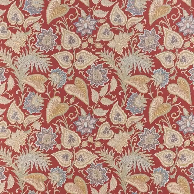 iLiv Etienne Classic Floral Cotton Fabric Cushion in Carnelian Red and Orange