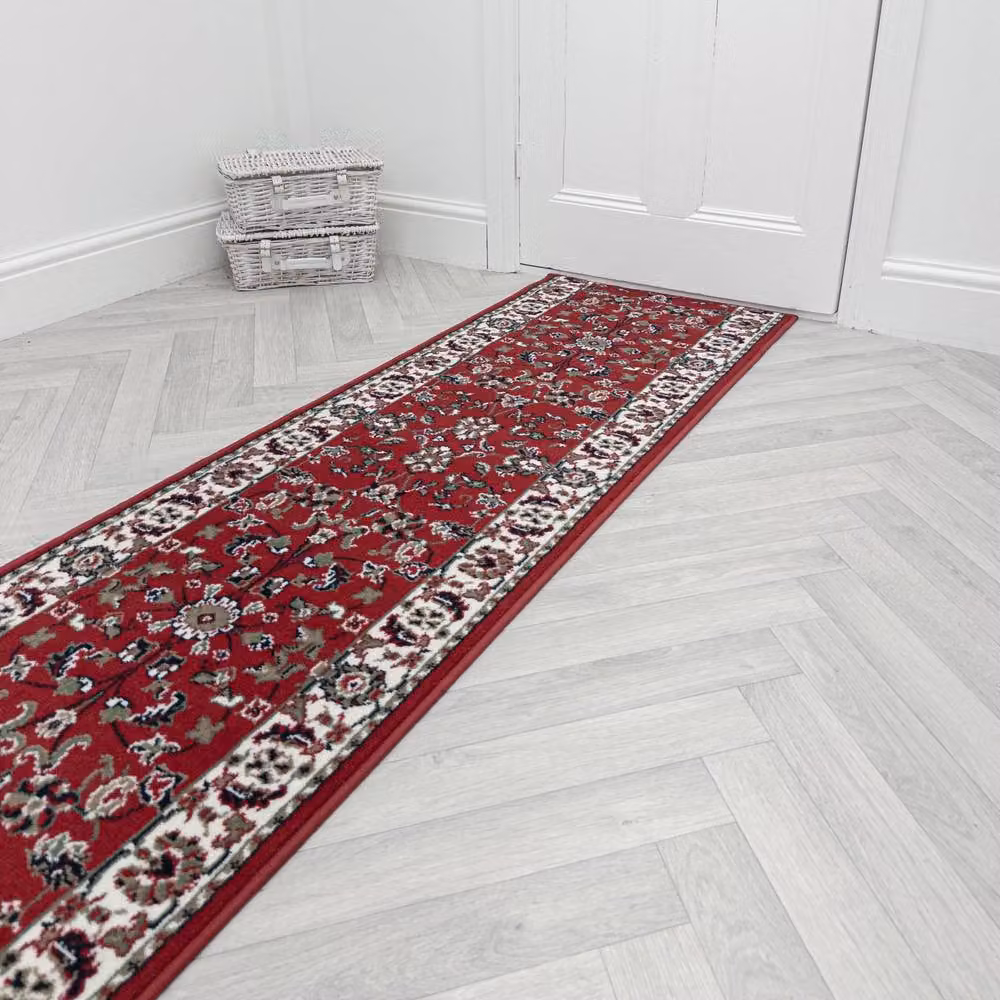 runrug Traditional Red Hallway Carpet Runner Rug, W: 80 cm, L: 240 cm – 5