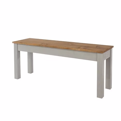 Core Products Linea Modern Grey Waxed Pine and Metal Dining Bench, W: 105 cm, D: 30 cm, H: 45 cm – 3