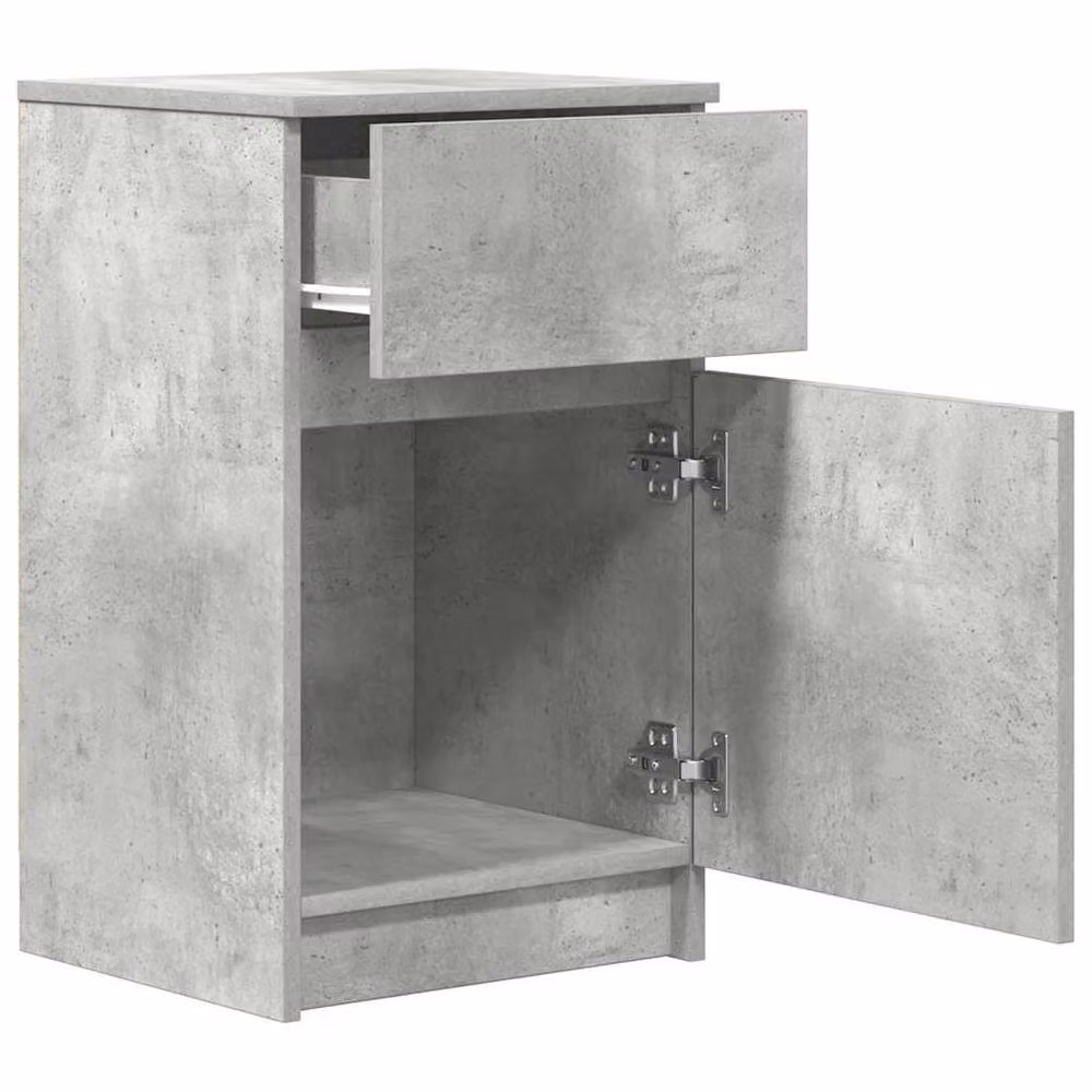 Berkfield Home Durable Bedside Cabinet in Concrete Grey, W/D/H: 39 x 35 x 65 cm – 2