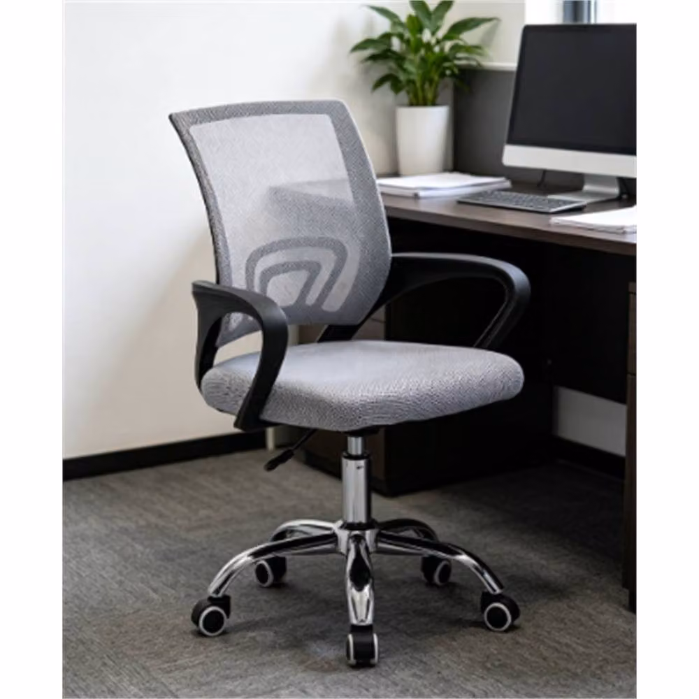 Nordara Grey Ergonomic Fabric Home Office Swivel Chair with Armrests, H 100 cm x W 15 cm x D 15 cm – 5