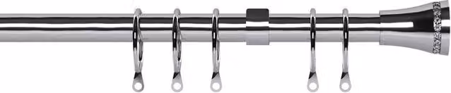 Terrys Trumpet Extendable Curtain Pole, Chrome, Silver, 16-19mm