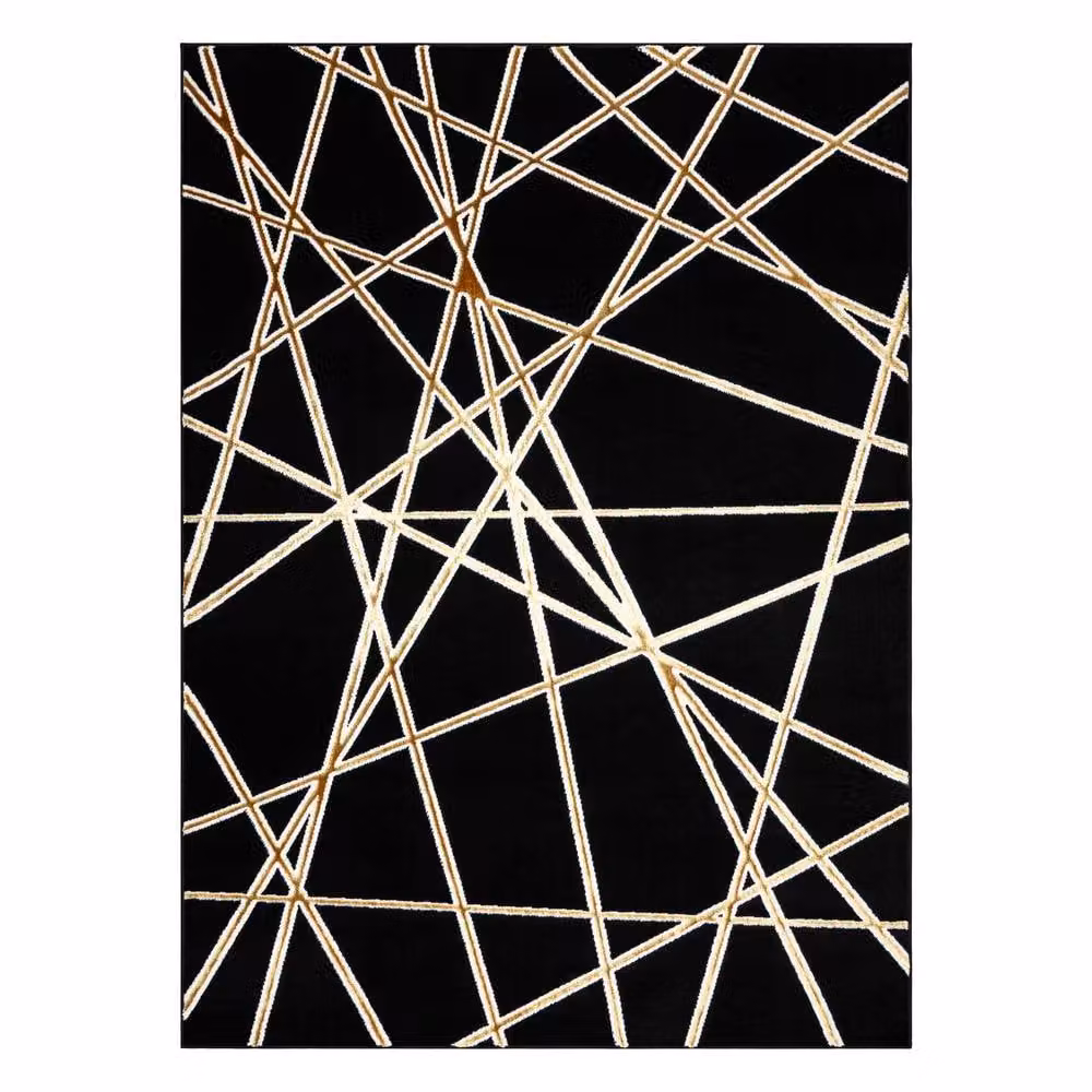RugsX Allure Geometric Modern Rug in Black, W: 160 cm, L: 220 cm – 2