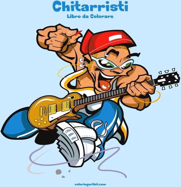 Nick Snels Chitarristi Colouring Book, Multicolour Paperback