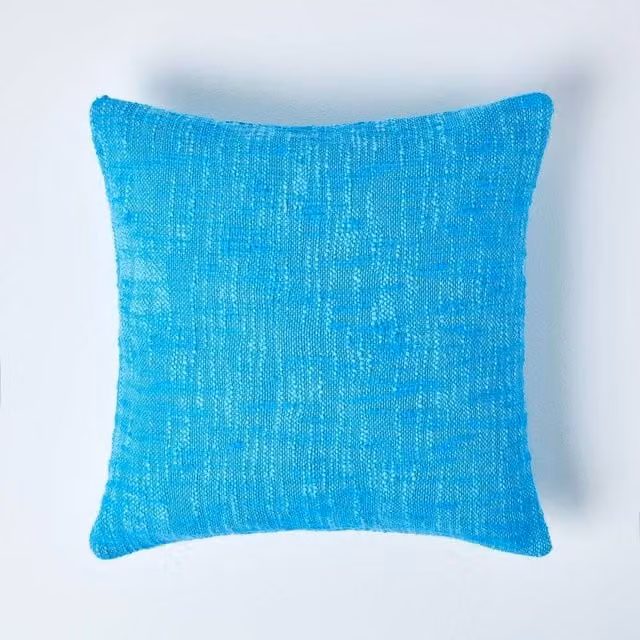 Homescapes Nirvana Cotton Cushion Cover in Teal, 45 x 45 cm