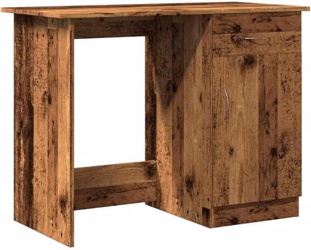 Berkfield Modern Writing Desk in Brown Engineered Wood, W/D/H: 100 x 50 x 76 cm