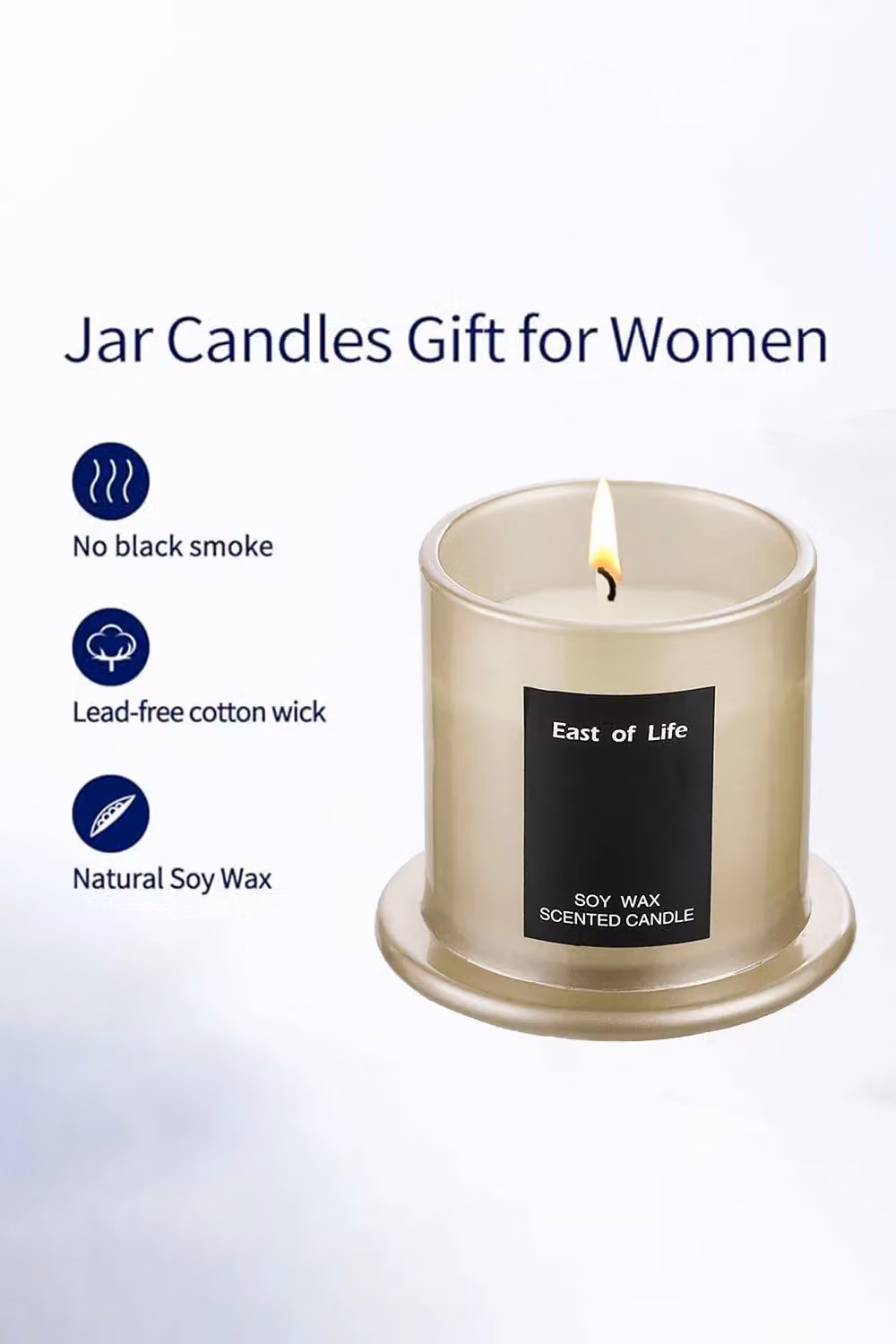Living and Home Lychee & White Tea Scented Soy Wax Candle in Grey – 4