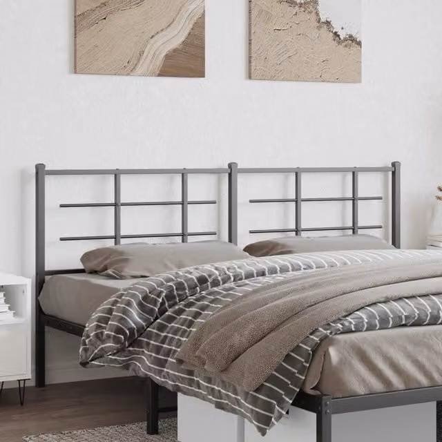 Berkfield Home Classic Metal Headboard in Black, 193 cm