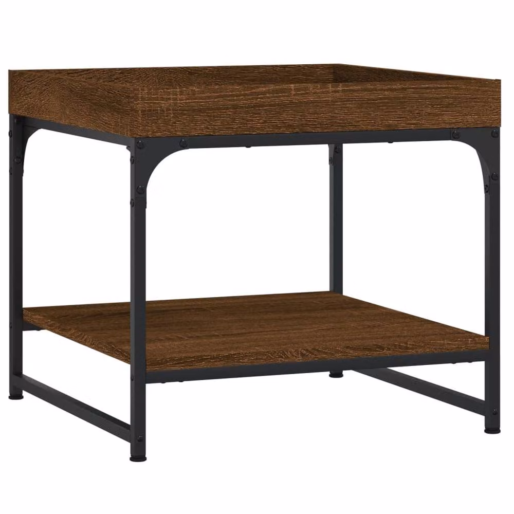 Berkfield Home Brown Oak Decorative Coffee Table, W/D/H: 49.5 x 49.5 x 45 cm – 2
