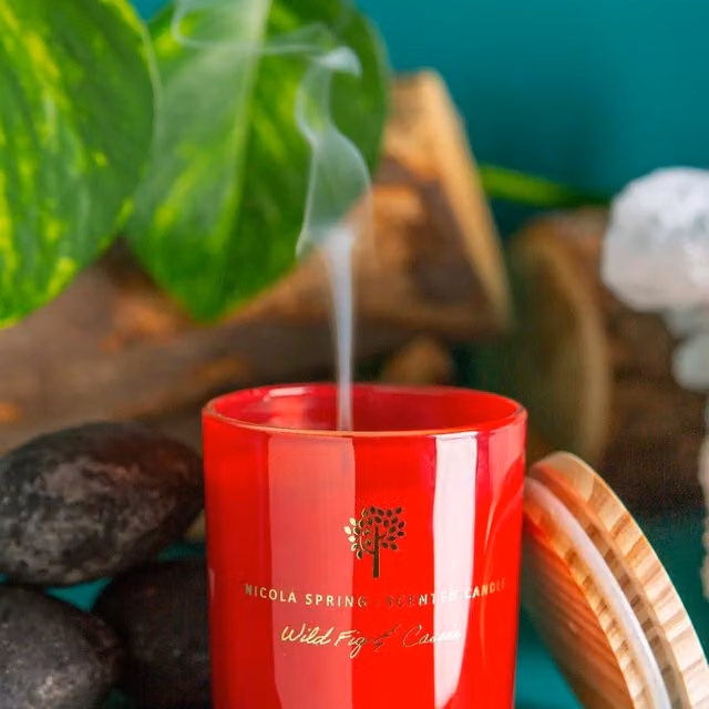 Nicola Spring Scented Soy Wax Candles, Wild Fig and Cassis, Red, Pack of 3