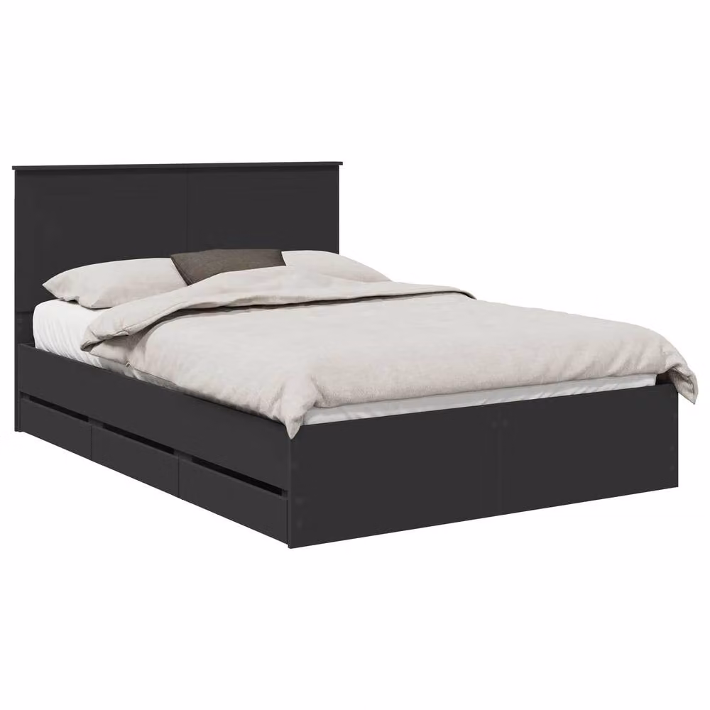 Berkfield Home Modern Bed Frame with Drawers in Black, Engineered Wood, 160 x 200 cm – 2