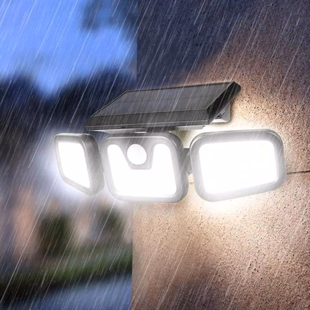 Lishetimig 74 LED Solar Powered Black Floodlight with Motion and Dusk Sensors – 2