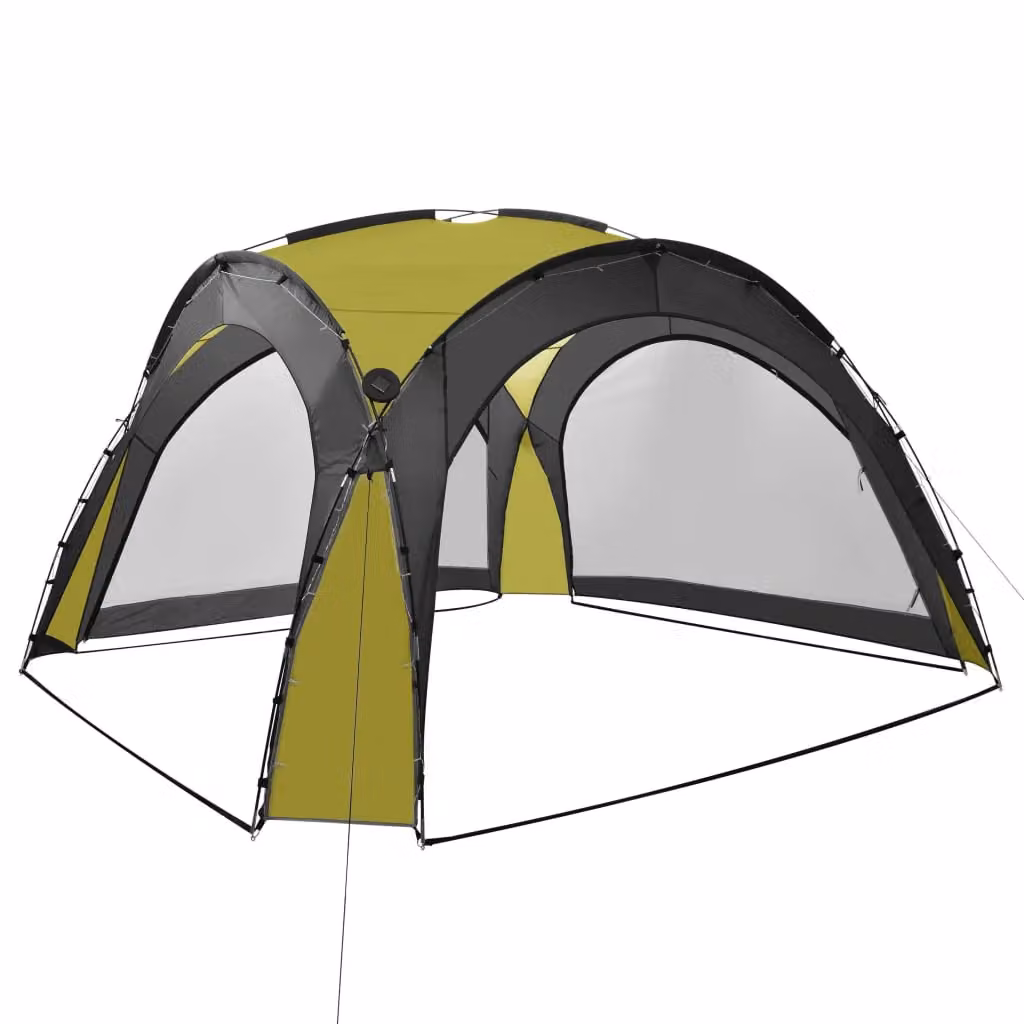 Berkfield Home Party Tent with LED and 4 Sidewalls, Green, W: 360 cm, D: 360 cm, H: 230 cm – 2