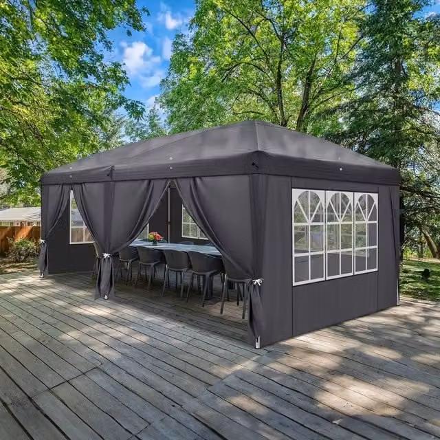 EONLION Waterproof Pop Up Gazebo Party Tent in Dark Grey