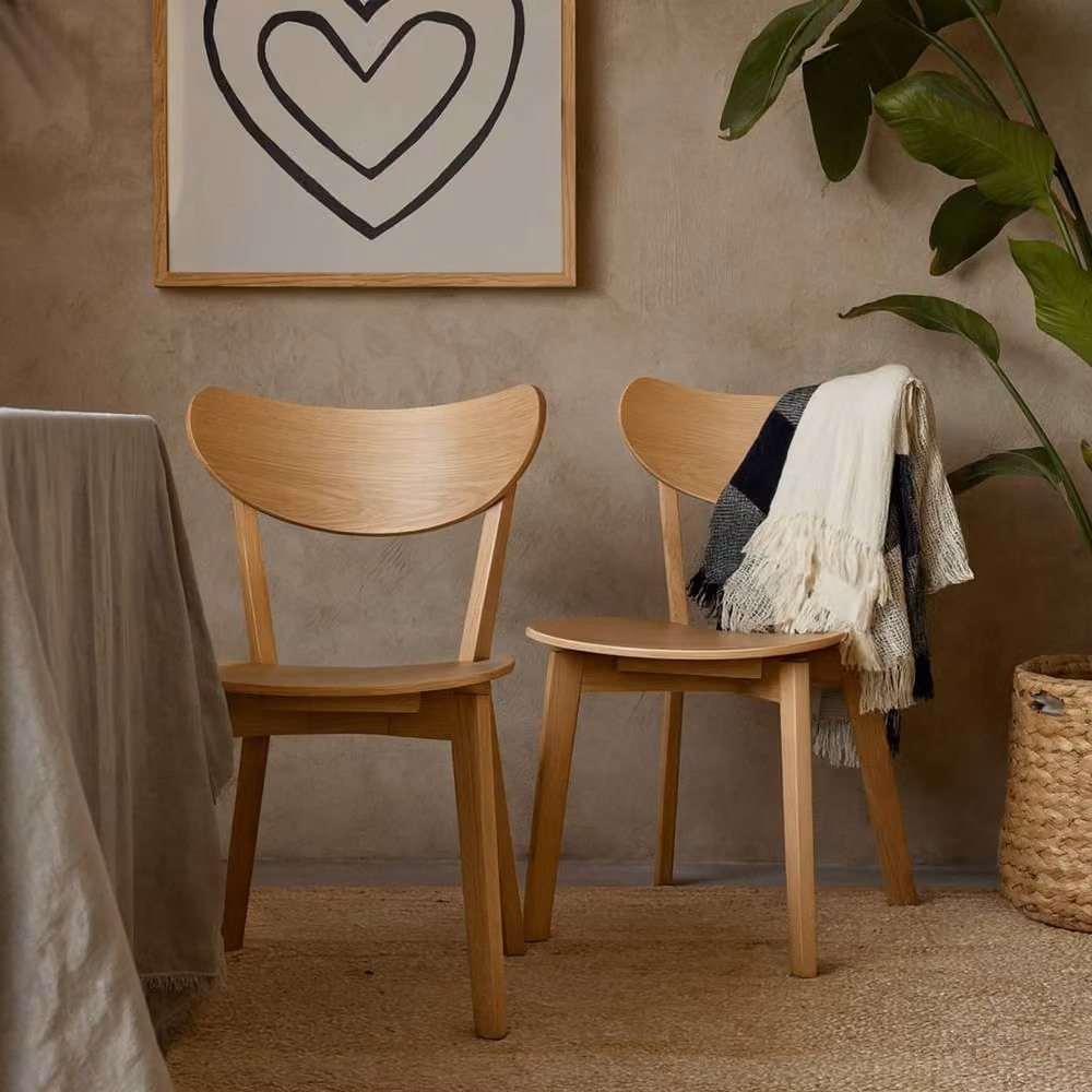 Wyld Haus Set of 2 Saffron Dining Chairs in Natural Oak Effect – 2
