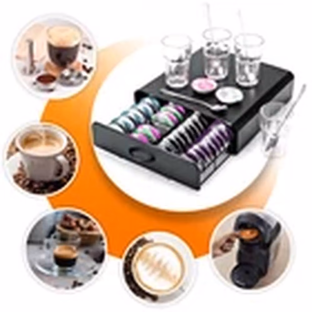 EONLION Black Tassimo Coffee Pod Holder and T-Disc Storage Rack for 64 Pods – 2