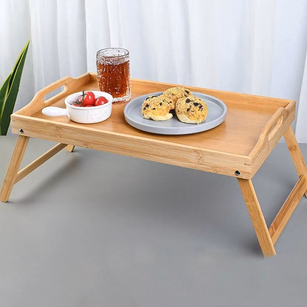 Kelvenix Brown Bamboo Bed Tray with Folding Legs – 2