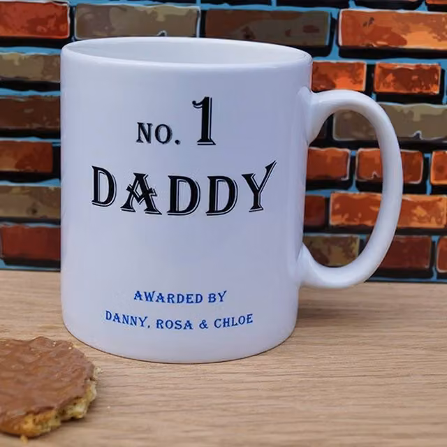 Uniqueful Personalised No. 1 Daddy Mug for Men in White