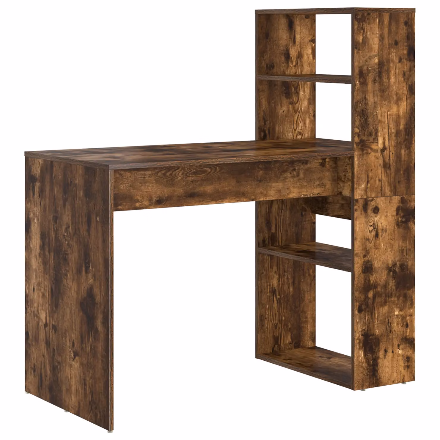 Berkfield Home Office Writing Desk with Storage in Smoked Oak Brown, W/D/H: 113 x 54 x 120 cm – 2