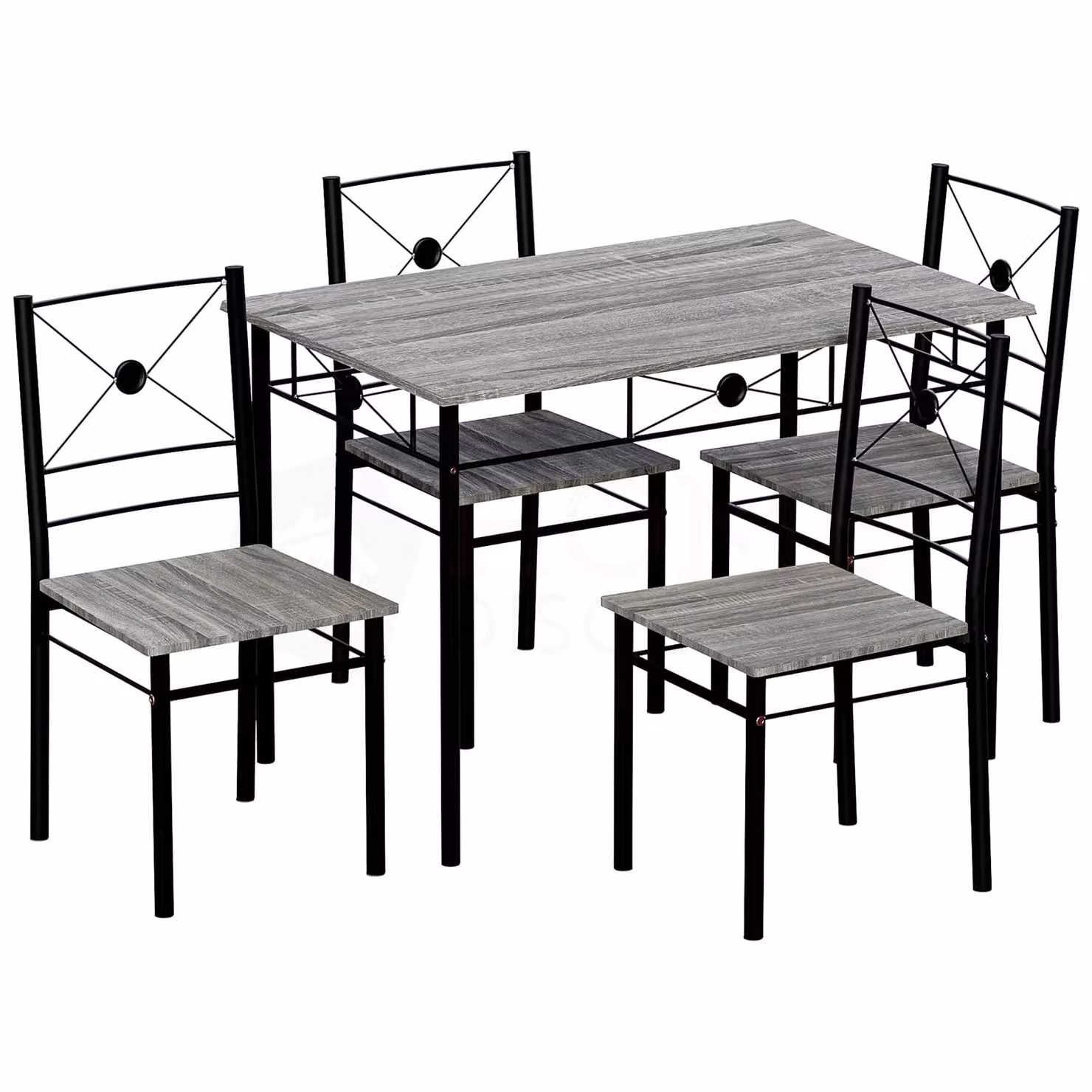 Vida Designs Roslyn 4 Seater Dining Set in Dark Grey – 6
