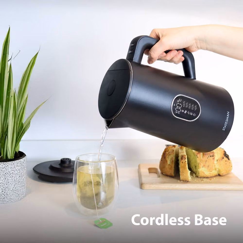 Statesman Smart Digital Kettle in Black with Temperature Control and App Integration, 1.5 l – 5