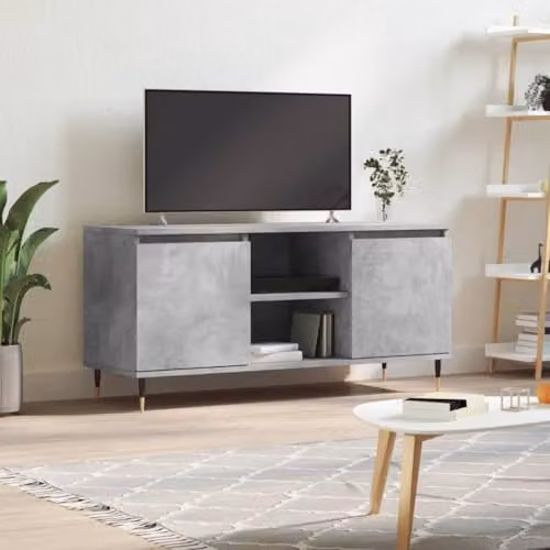 vidaXL Modern TV Cabinet in Concrete Grey, W/D/H: 104 x 35 x 50 cm – 2