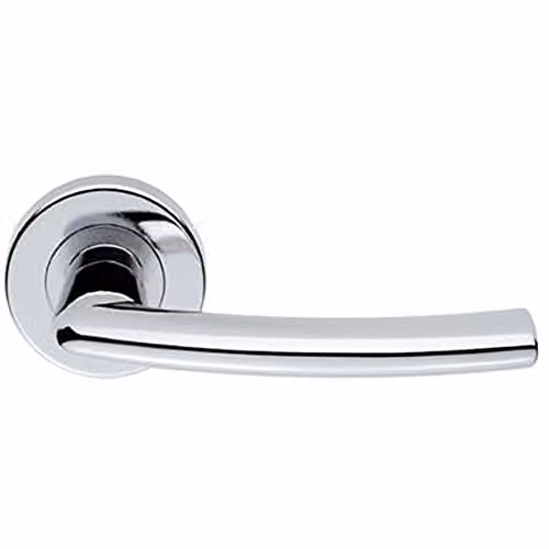 Loops Pair Oval Shaped Curved Bar Handle with Concealed Fix Round Rose in Polished Chrome