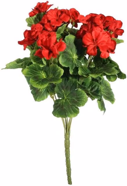 KDMD Red Geranium Bush Artificial Flowers, Height: 40 cm