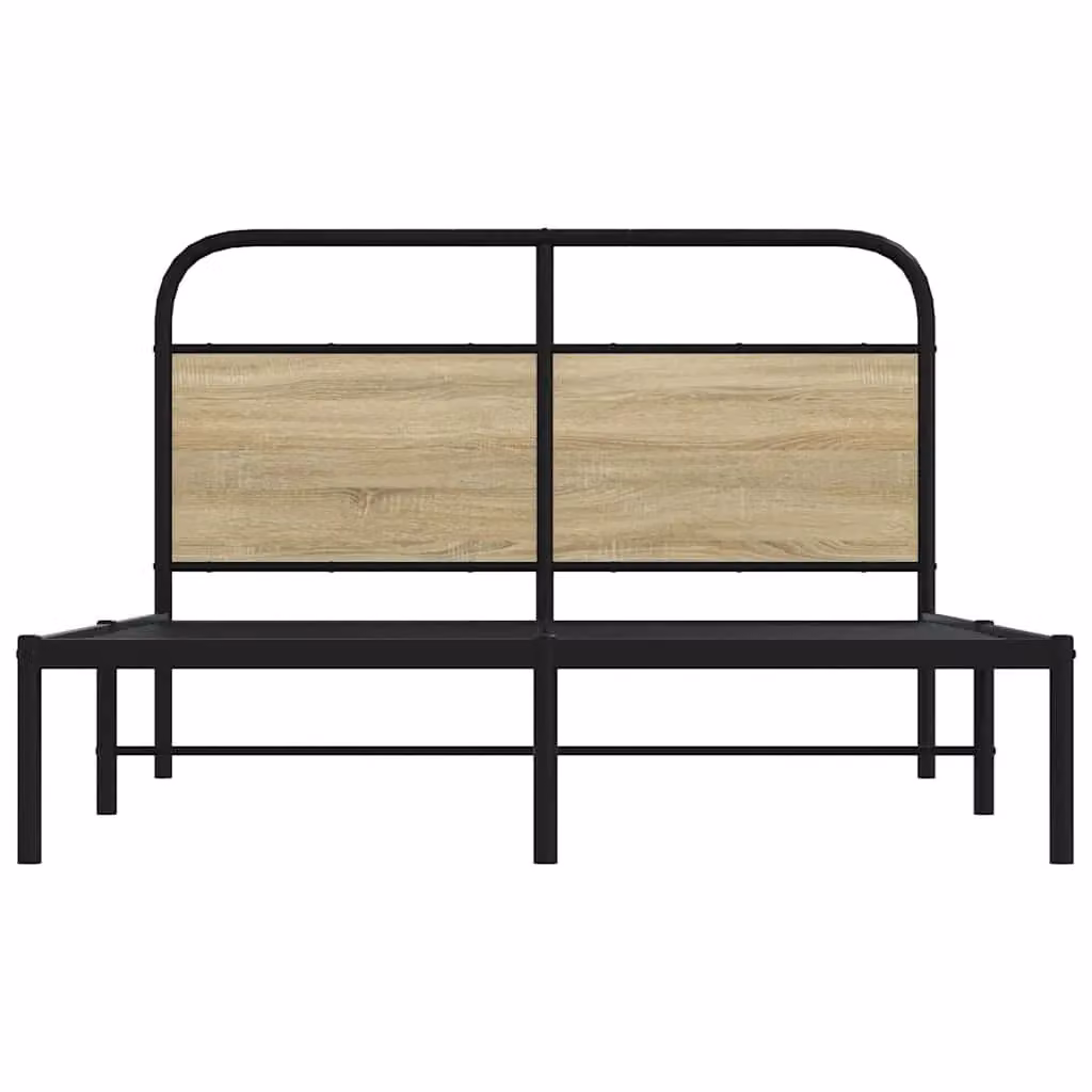 Berkfield Home Small Double Bed Frame in Sonoma Oak and Brown, W/D/H: 120 x 190 cm – 3
