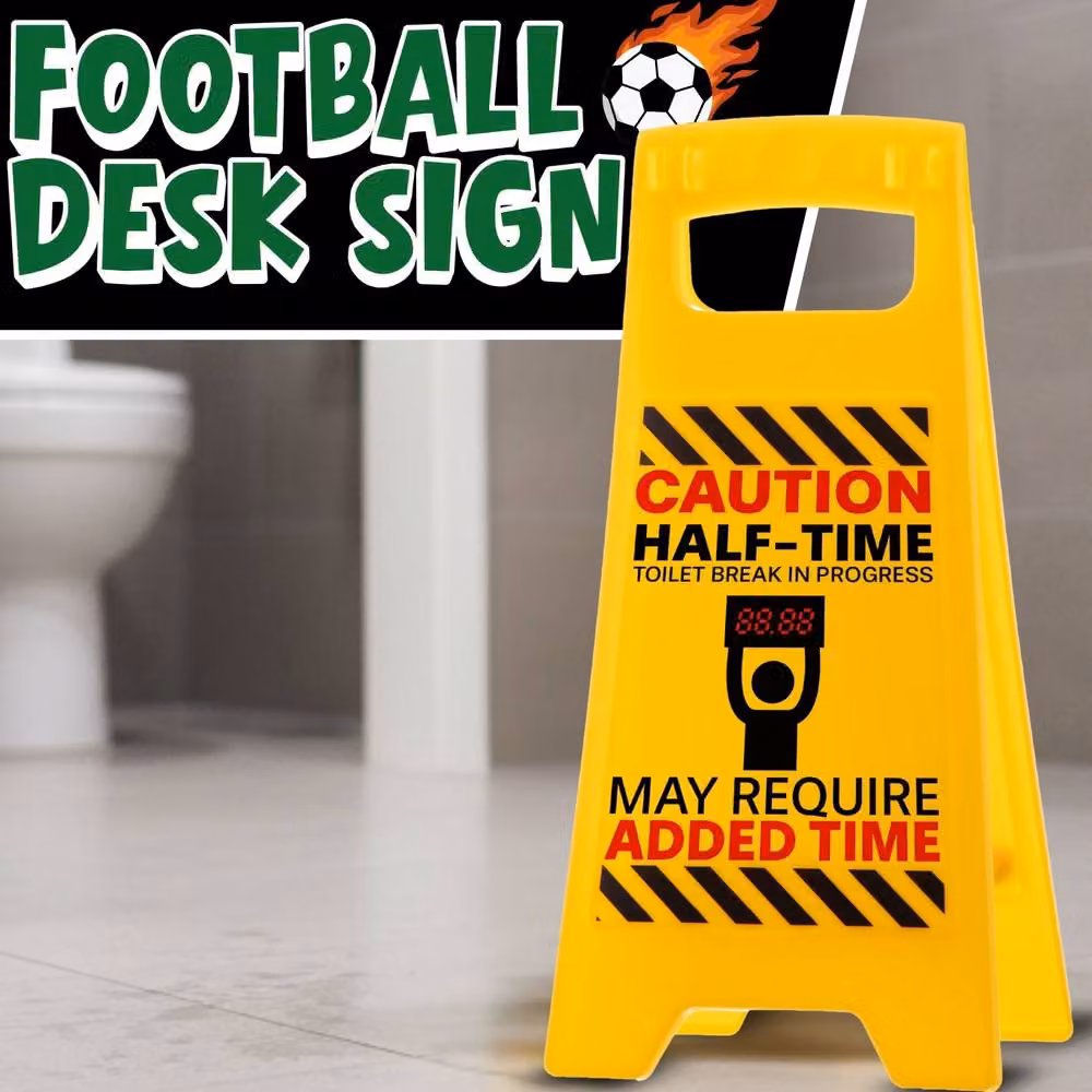 Boxer Gifts Novelty Halftime Toilet Break Warning Sign in Multicolour and Yellow – 2