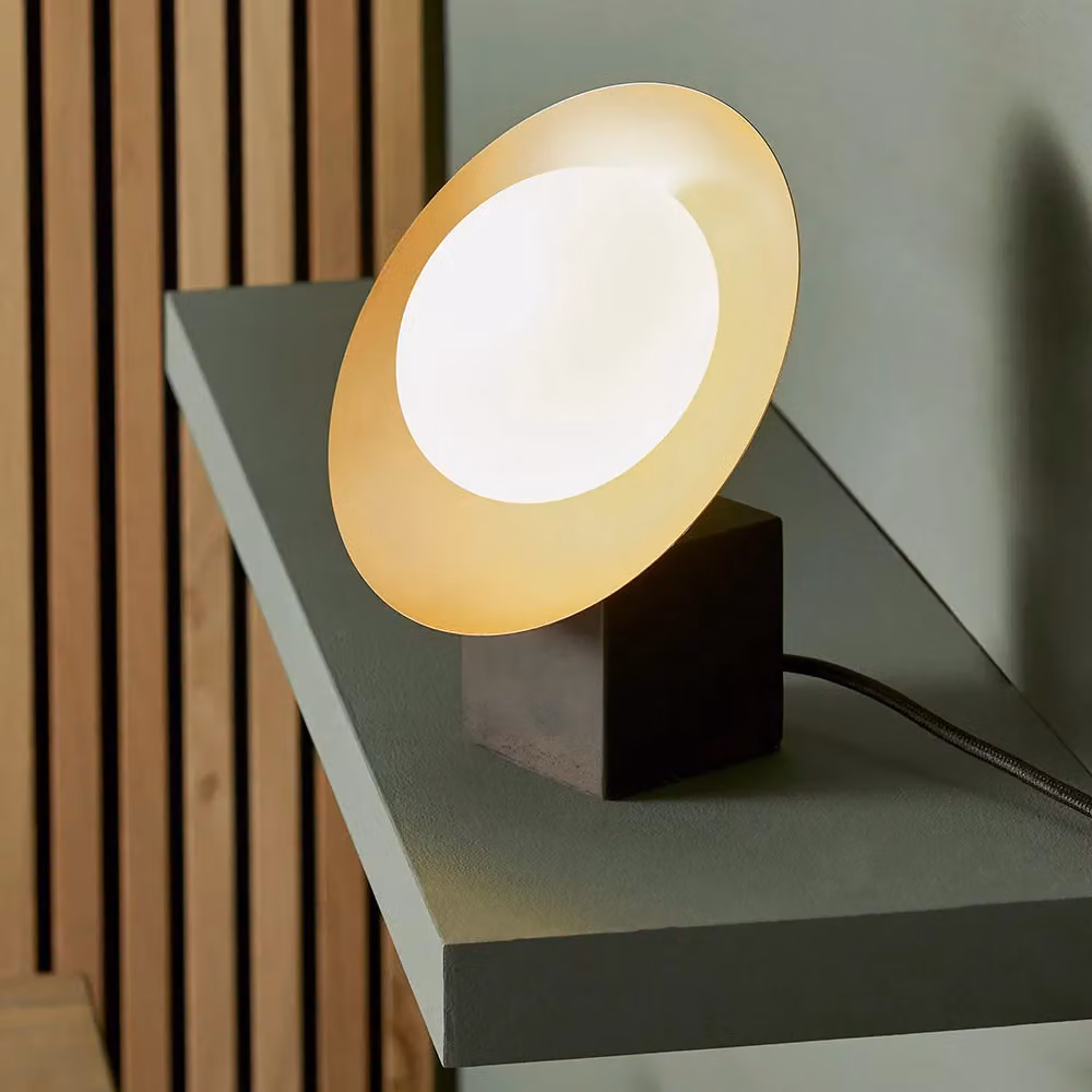 Loops Pebble Glass Table Lamp with Gold and Bronze Metalwork and Transparent Glass Shades – 3