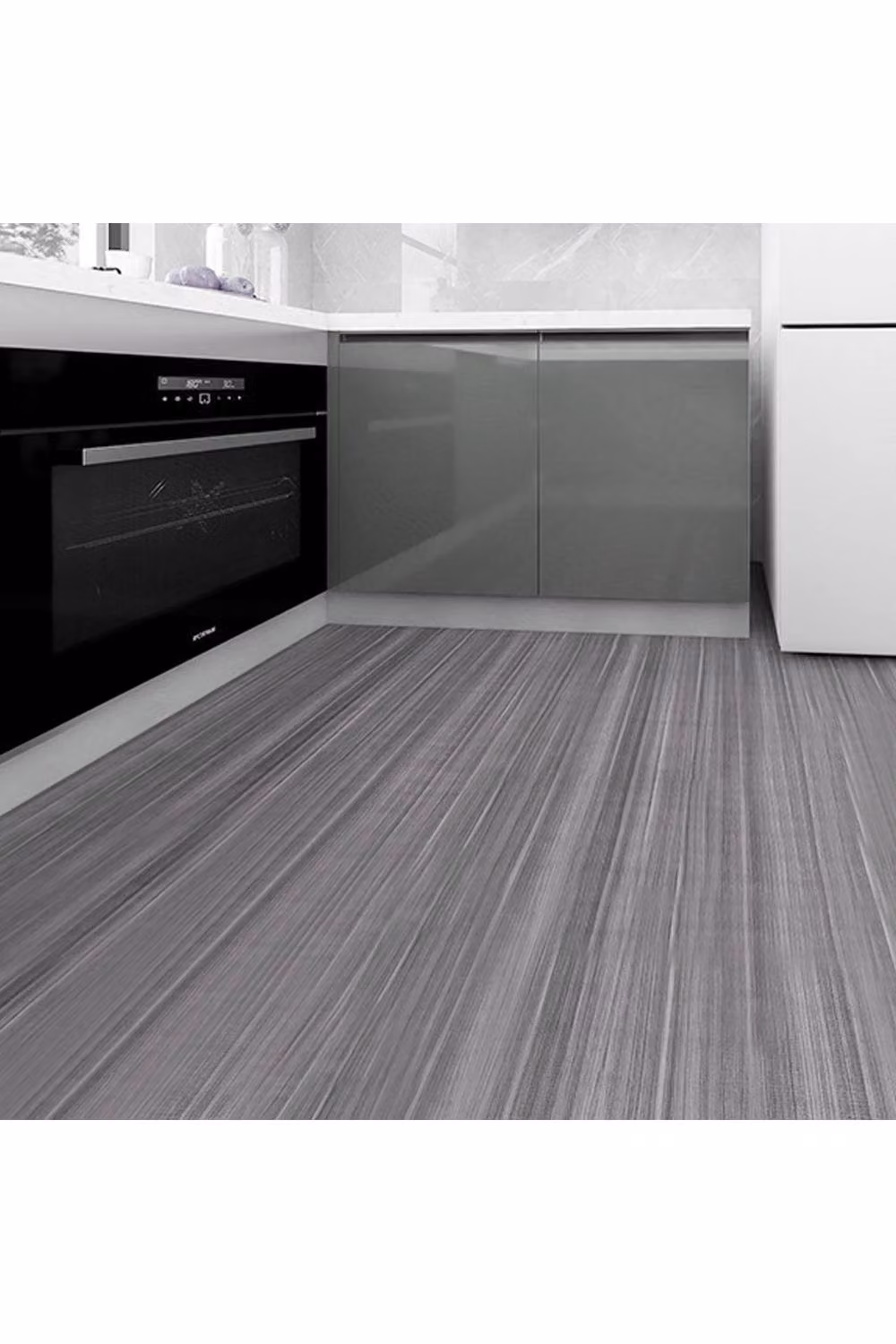 Living and Home Self-adhesive Wood Grain PVC Plank Flooring, Grey, W: 60 cm, L: 10 m – 2