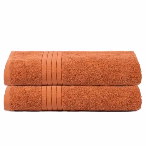Brentfords 2 Pack of Extra Large Burnt Orange Cotton Bath Sheets