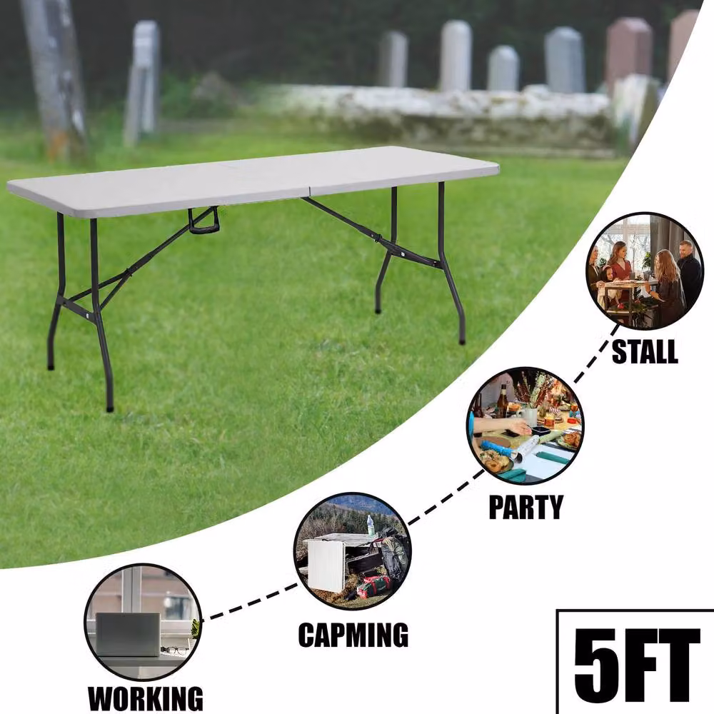 Crystals Catering Heavy Duty 4ft Folding Trestle Table in White – 2
