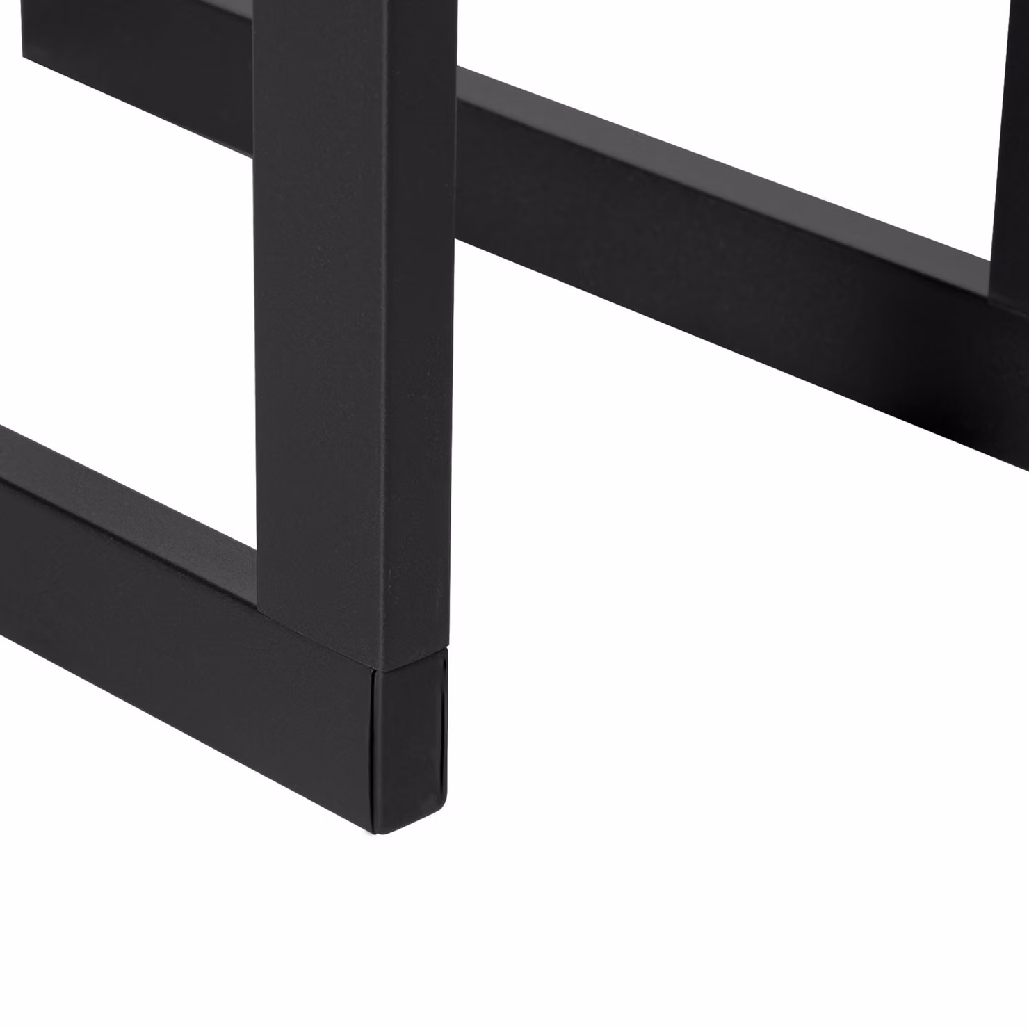HOMCOM Metal Firewood Log Holder, Tall Indoor and Outdoor Wood Storage Rack with Side Rails, Black, W: 40 cm, D: 25 cm, H: 100 cm – 8