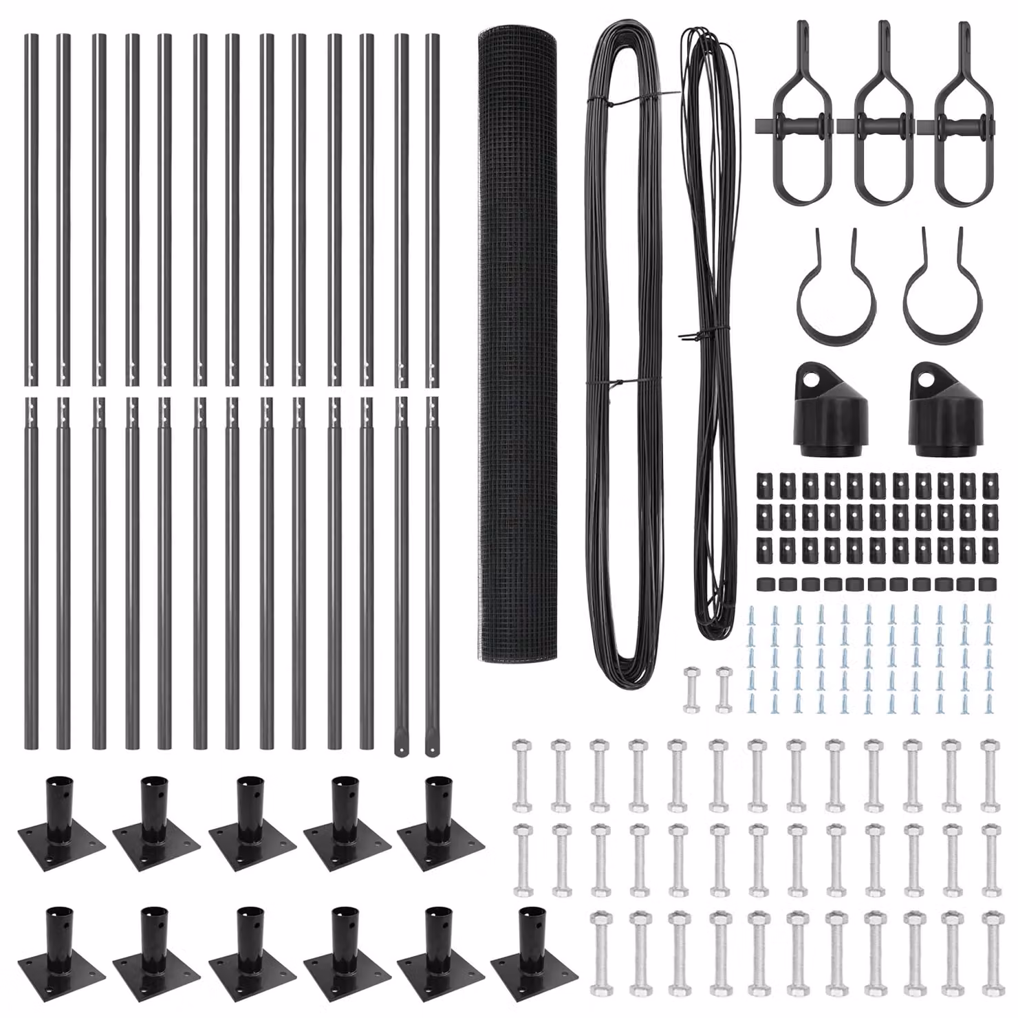 Berkfield Home Grey Steel Welded Wire Fence with 13 Flanged Posts, 0.8 x 25 m – 3