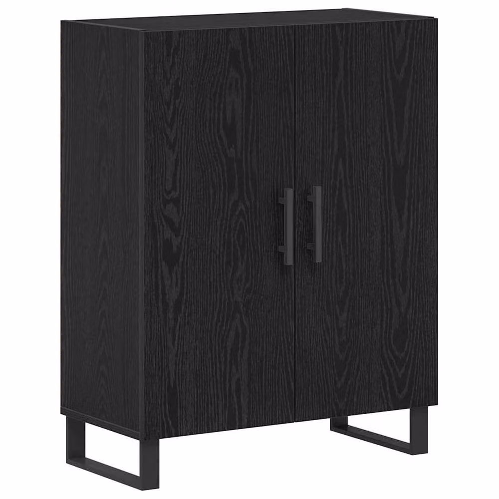 Berkfield Home Modern Black Oak Highboard with Hinged Doors and Internal Shelves, W/D/H: 69.5 x 34 x 180 cm – 3
