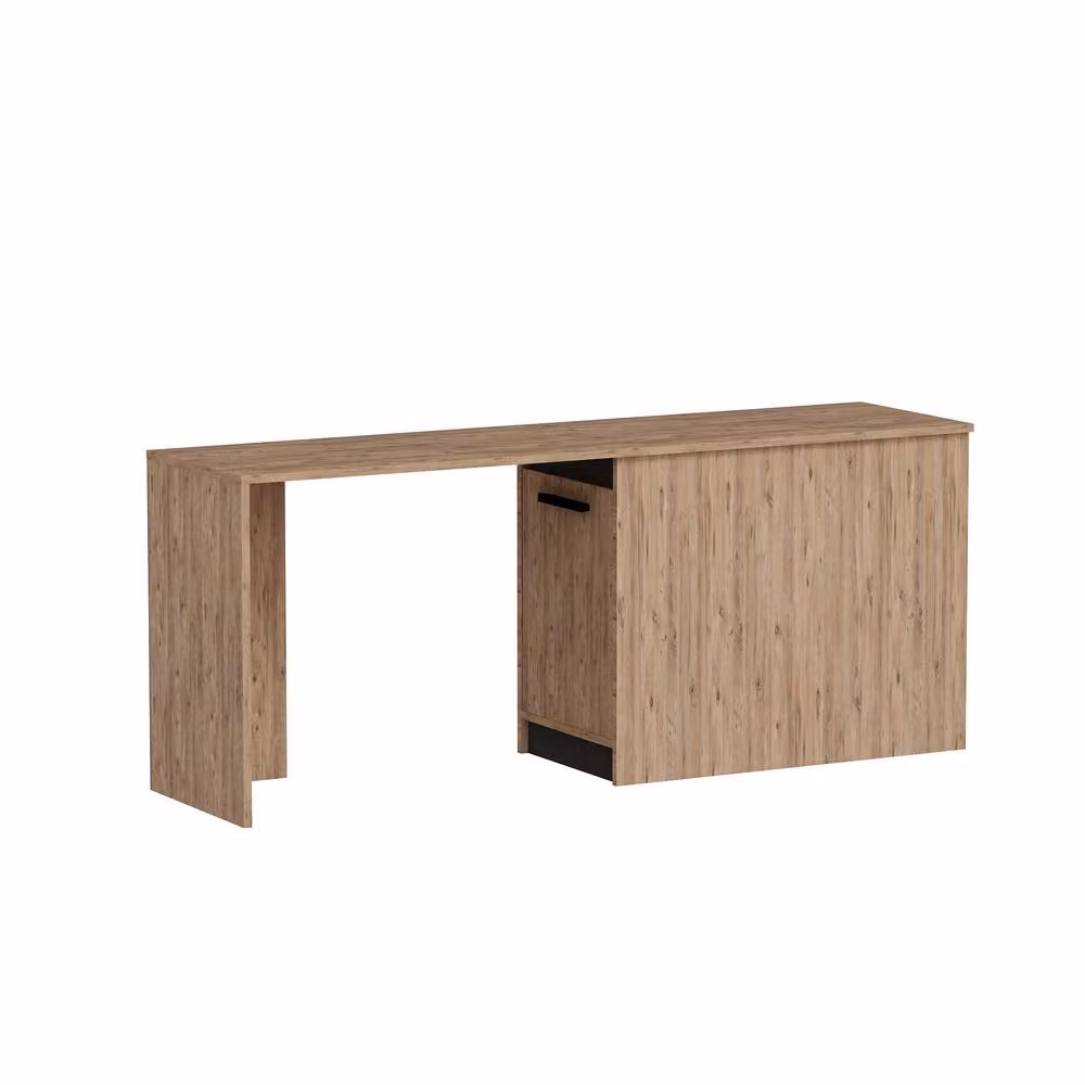 Destina Home Akser Computer Desk with Cabinet in Tan and Beige – 2