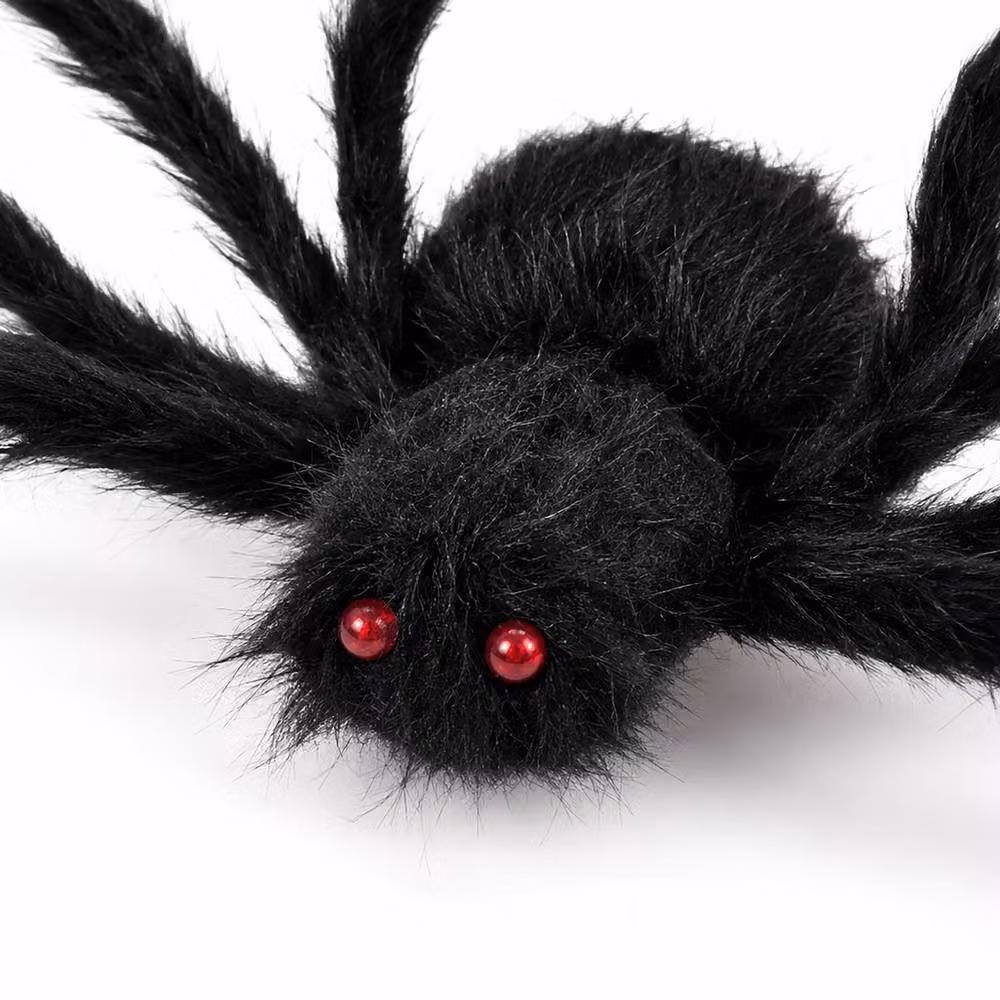 Marco Paul Giant Halloween Spider Web with Fuzzy Spider Outdoor Decoration, Black, W: 5 m, D: 4.8 m – 4