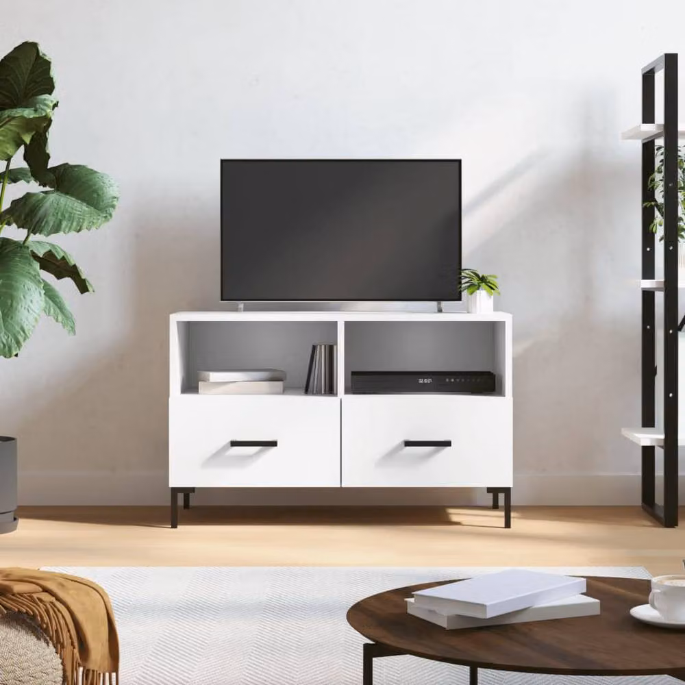 Berkfield Home White Modern TV Cabinet W/D/H: 80 x 36 x 50 cm – 2